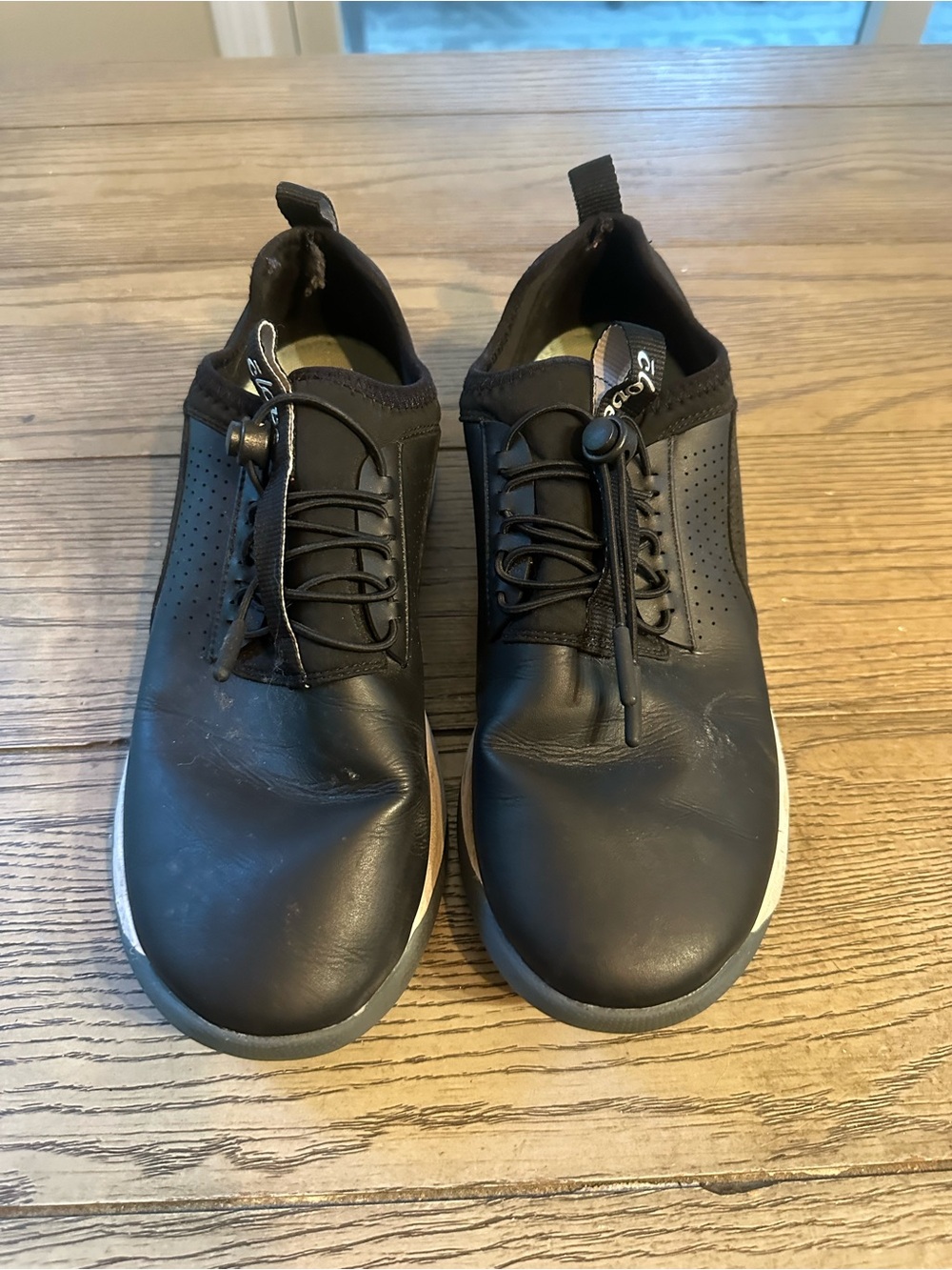 Clove Black Slip-On Nursing Shoes with Toggle Lacing
